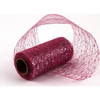 Stuha Stuha Fibre třpyt 10 cm x 4.6 m - starorůžová