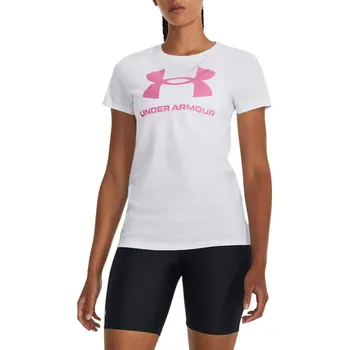 dámské tričko UNDER ARMOUR - WHITE/PINK - M (Under Armour Sportstyle Print Fill T-Shirt)