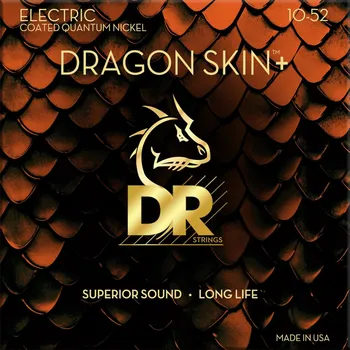 Strunný nástroj DR Strings Dragon Skin+ Coated Medium to Heavy 10-52 Struny pro elektrickou kytaru
