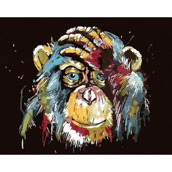 zuty Malování podle čísel - Opice, 50x40 cm, bez rámu a bez vypnutí plátna