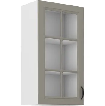 Kuchyňská skříňka Stolarz-Lempert Kuchyňská skříňka Stilo ClayGRWH - horní vitrína 40 GS-90 1F, Clay Grey + bílá