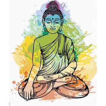zuty Zuty - Malování Podle Čísel - Barevný Buddha, 80X100 Cm, Plátno