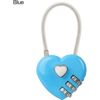 Visací zámek Visací zámek ve tvaru srdce s kódem | zámek kufru | kódový zámek - Modrá
