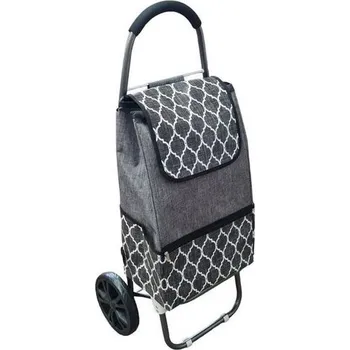 Nákupní taška taška s kol., ORNAMENT, (24kg) šedá, před.kapsa-zip, textil