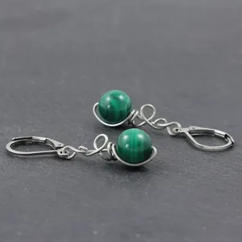 Náušnice Malachit – model náušnic Zrození