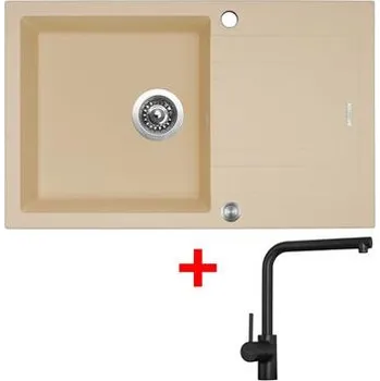 Kuchyňský dřez Sinks LINEA 780 XC Sahara + Elka černá matná