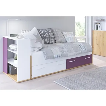 Postel Dětská postel se šuplíky Hej 90 x 200 fialová