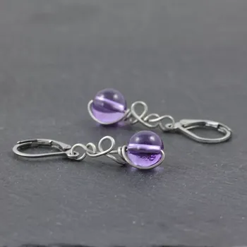 Náušnice Náušnice ametyst průsvitný – model Zrození