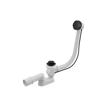 Sifon Automatický vanový sifon s přepadem - černý, zlatý : Barva - Černá