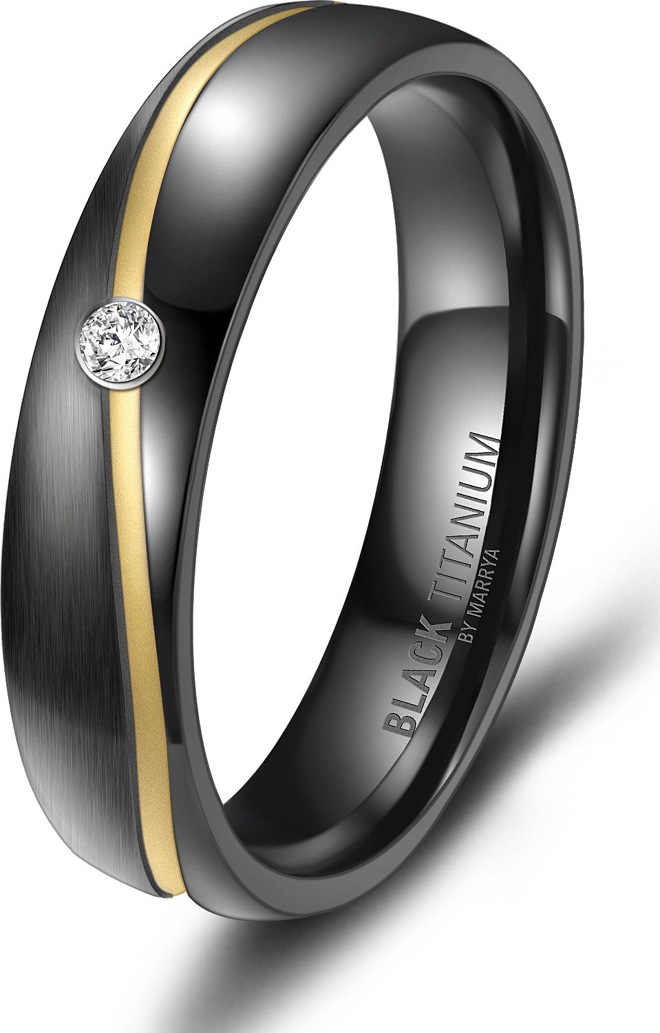 MARRYA® Dámský snubní prsten BLACK TITANIUM - velikost 48 - BT-01D-48