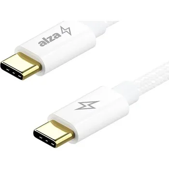 Datový kabel AlzaPower CompactCore USB-C to USB-C 2.0, 100W, 1m - bílý