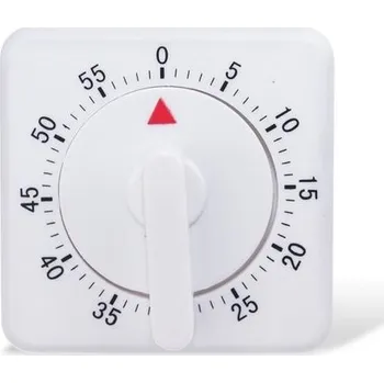 Kuchyňská minutka minutník 7x7x5cm, hran., mechan., plast