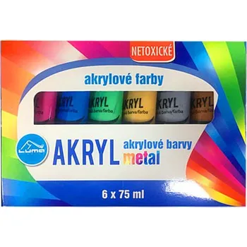 Vodová barva Akrylové barvy LUMA - 6 barev / metalické