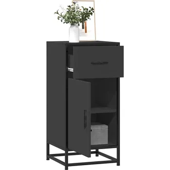 Příborník do zásuvky vidaXL Příborník 35,5 x 35 x 76 cm kompozitní dřevo a kov [848960] Barva: Černá