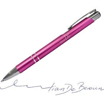 tianDe Kovové kuličkové pero s tianDe logem - růžové