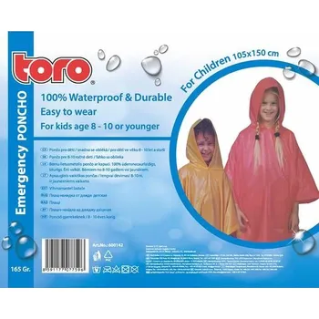 Pláštěnka TORO PONCHO PLÁŠTĚNKA PRO DĚTI 8-10 LET, VEL: 105X150CM_hamashop