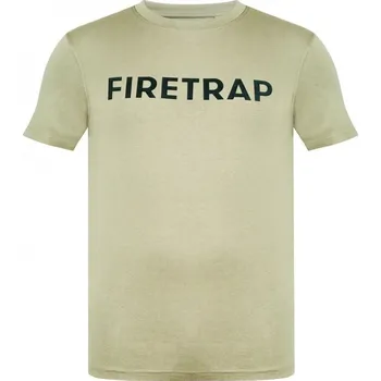 Firetrap Large Logo pánské tričko Khaki 3XL