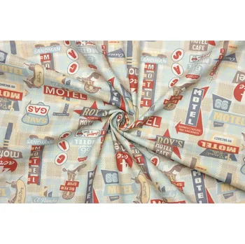 Bavlněné plátno - Dekorační vzor Route 66