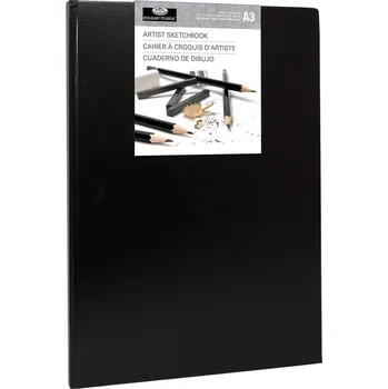 Royal & Langnickel Hardbound Skicář 80 A3 110 g Black