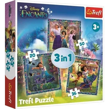 Puzzle TREFL Puzzle Encanto: Postavy 3v1 (20,36,50 dílků)