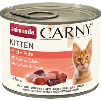 Pro kočku animonda Carny Kitten hovězí + krůtí maso 24 × 200 g