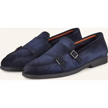 Pánské mokasíny Santoni Pánské Monky S Dvojitou Přezkou, tmavě modrá, 42