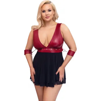 Dámské erotické prádlo Plus size košilka Red Bondage, XXXXL