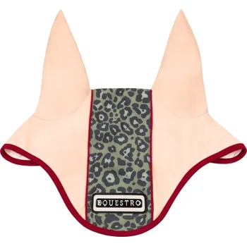 Koňská maska proti hmyzu Equestro Čabraka na uši se vrozem LEOPARD, Full