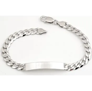 Náramek Pánský stříbrný náramek s destičkou pancr 22 cm STNA0646F + dárek zdarma