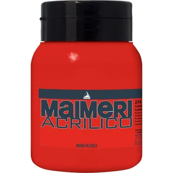 Vodová barva Maimeri Acrilico Akrylová barva Scarlet 274 500 ml 1 ks