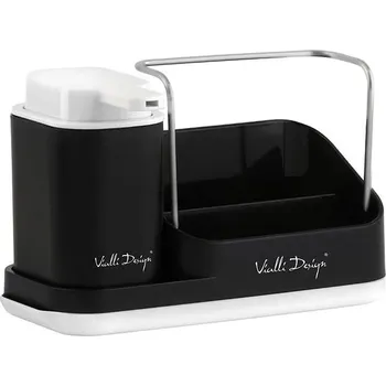 Dávkovač mýdla Vialli Design Organizér s dávkovačem LIVIO DUO_8296, černý