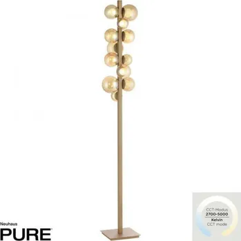 Stojací lampa PAUL NEUHAUS LED stojací svítidlo PURE Popup stmívatelné 2700-5000K bronz / amber / satin 557-97