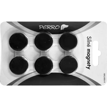 Dekorativní magnet magnet kulatý černý 24mm/6ks Perro