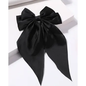 Elegantní velká mašle spona na vlasy | Dámské doplňky, sponky do vlasů - černá