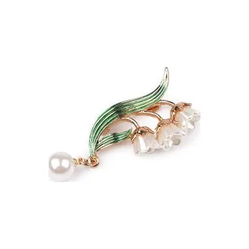 Brož Brož s perlou - 1 ks - 2 bílá