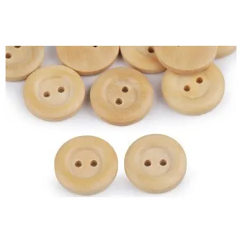 Dřevěný knoflík dvoudírkový velikost 20", 24", 28", 30", 32" - 200 ks - 9 30" přírodní sv.