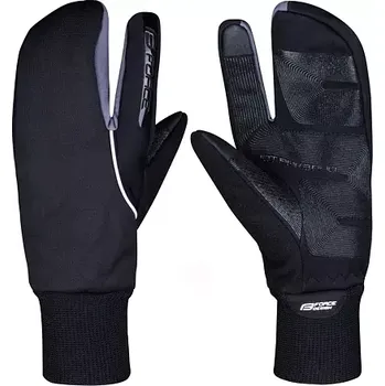 Cyklistické rukavice FORCE Zimní rukavice Force HOT RAK PRO, 3-prsté, černá velikost XXL