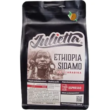 Julietta Ethiopia Sidamo čerstvě pražená zrnková káva 250 g