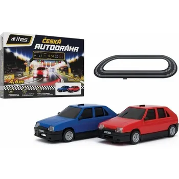 autodráha ITES RACING, s.r.o. Základní set autodráha ITES -model SRC 2 auta Favorit (modrá/červená) 1:28 , délka 4,2m
