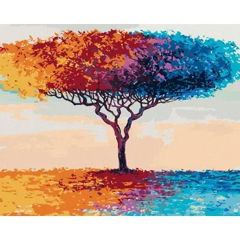 zuty Zuty - Malování Podle Čísel - Barevný Strom, 80X100 Cm, Plátno