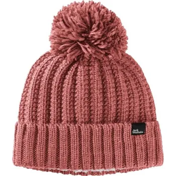 Čepice Dámská zimní čepice Jack Wolfskin HIGHLOFT KNIT BEANIE W S Červená