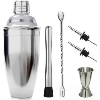 Koktejlová sada | pomůcky na koktejly 6 ks - zvlnění okraje