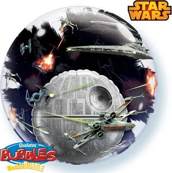 Balónek Qualatex Dvojbublina - Star Wars - Hvězda smrti 24"/61cm