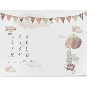 Dětská deka Ceba Podložka milníková na focení (92 x 72 cm) Basic Mouse