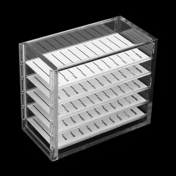 Umělé řasy Úložný box na umělé řasy s 5 vrstvami | Akrylový organizér na řasy - Bílý