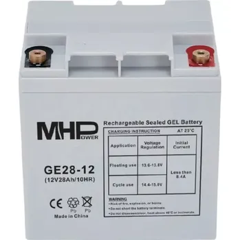 Záložní baterie MHPower GE28-12 Gelový akumulátor 12V/28Ah, Terminál T2 - M6, Deep Cycle (MHPower GE28-12 Gelový akumulátor 12V/28Ah, Terminál T2 - M6, Deep Cycle)