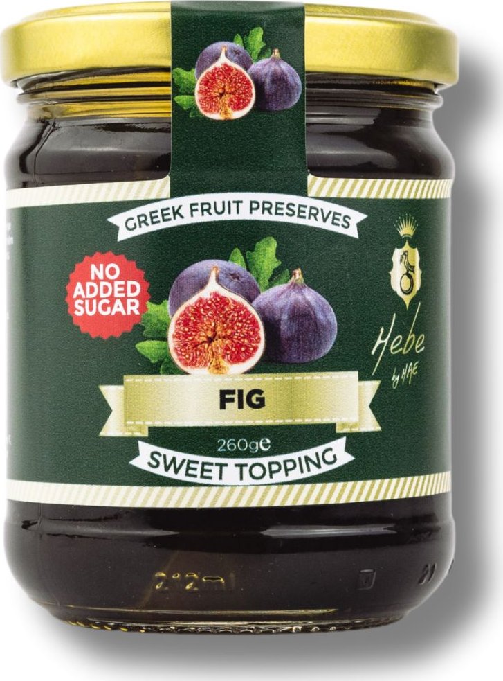 HEBE | Řecká marmeláda s fíky - bez cukru do jogurtů, na zmrzlinu nebo k sýrovým talířům - 260 g
