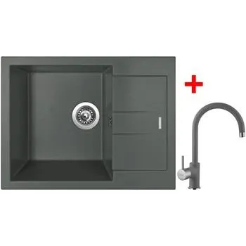 Granitový dřez Sinks AMANDA 650 Titanium + Vitalia GR