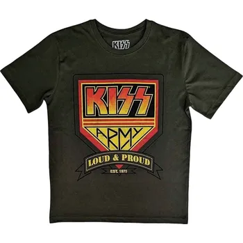Pánské tričko Kiss Tričko Loud & Proud Unisex Military Green L