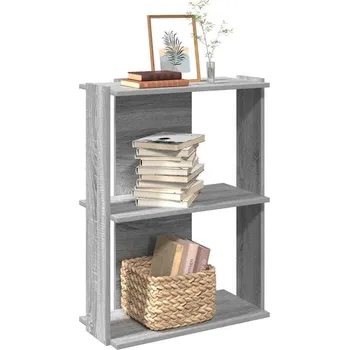 Knihovna vidaXL Knihovna se 3 policemi 60x30x80 cm kompozit [860259] Barva: šedá sonoma
